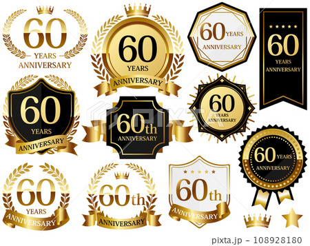 高級感のある60周年記念のエンブレムセット ゴールド 高級感のある60周年記念のエンブレムセット ゴールド 108928180