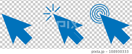 Mouse cursor icon set blue 108930333