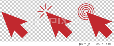 Mouse cursor icon set red Mouse cursor icon set red 108930336