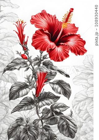red hibiscus watercolor trending on attestation sharp red hibiscus watercolor trending on attestation sharp 108930440