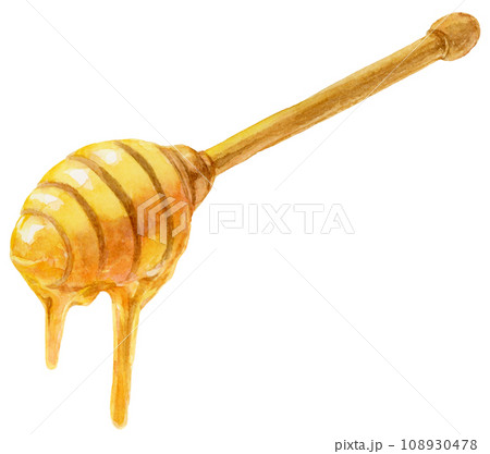 ハニーディッパー(はちみつスプーン)水彩イラスト ハニーディッパー(はちみつスプーン)水彩イラスト 108930478