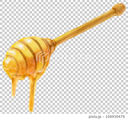 ハニーディッパー(はちみつスプーン)水彩イラスト ハニーディッパー(はちみつスプーン)水彩イラスト 108930478