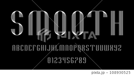 Set of alphabets font letters and numbers 108930525
