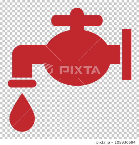 水龍頭圖示紅色 108930694