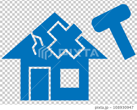 房屋裝潢和維修圖示藍色 房屋裝潢和維修圖示藍色 108930947