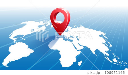 World map red pin World map red pin 108931146