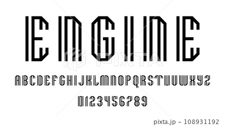 Set of alphabets font letters and numbers 108931192