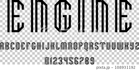 Set of alphabets font letters and numbers Set of alphabets font letters and numbers 108931192