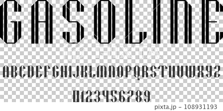Set of alphabets font letters and numbers Set of alphabets font letters and numbers 108931193
