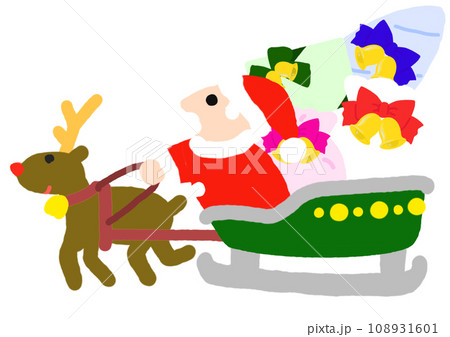 プレゼントを運ぶサンタクロースのイラスト 108931601
