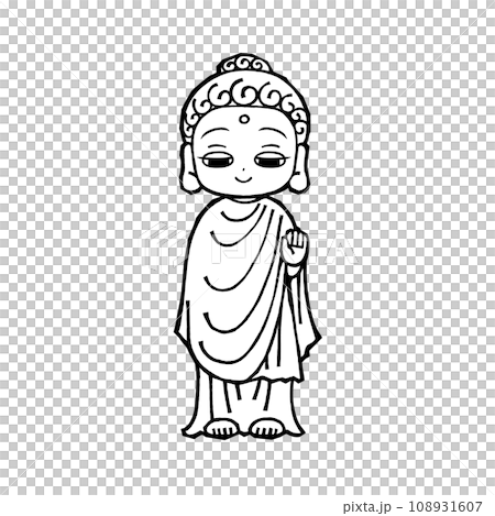 お釈迦様（1・とろん・モノクロ 108931607