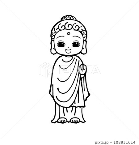 お釈迦様(1・笑う1・モノクロ お釈迦様(1・笑う1・モノクロ 108931614