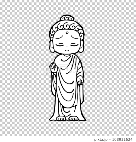 お釈迦様（2・困る1・モノクロ 108931624