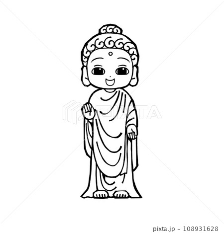 お釈迦様(2・笑う1・モノクロ お釈迦様(2・笑う1・モノクロ 108931628
