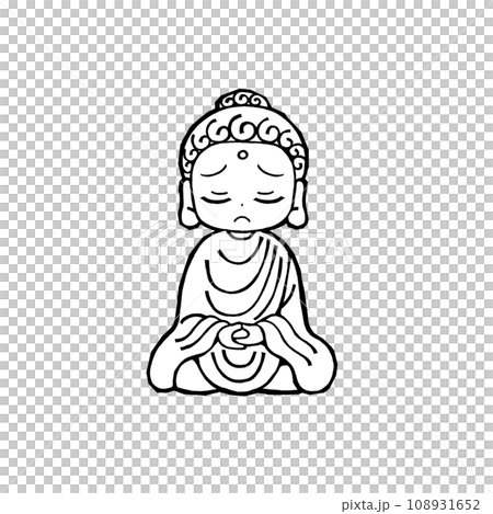 Buddha (seated, troubled 1, monochrome) 108931652