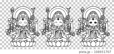 Set, Junkei Kannon Bodhisattva, monochrome Set, Junkei Kannon Bodhisattva, monochrome 108931707