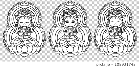 Set of Dainichi Nyorai (Vajra Realm) (Monochrome Set of Dainichi Nyorai (Vajra Realm) (Monochrome 108931748