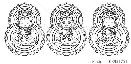 セット・大日如来B・モノクロ 108931751