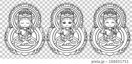 セット・大日如来B・モノクロ 108931751