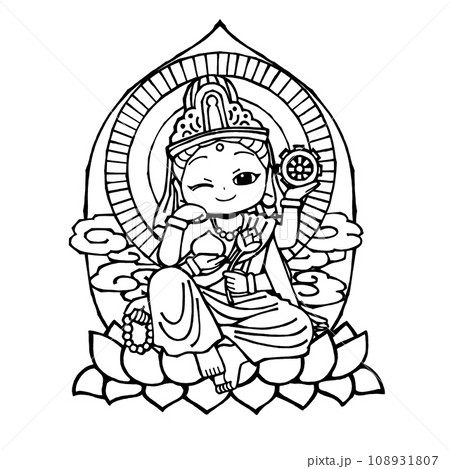 如意輪観音菩薩（開眼・モノクロ 108931807