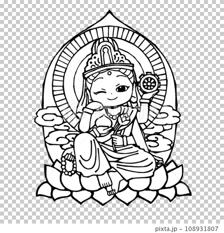 如意輪観音菩薩（開眼・モノクロ 108931807