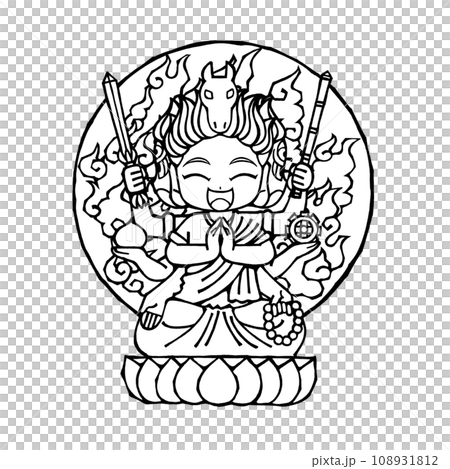 Horse-headed Kannon Bodhisattva (lol, monochrome) 108931812