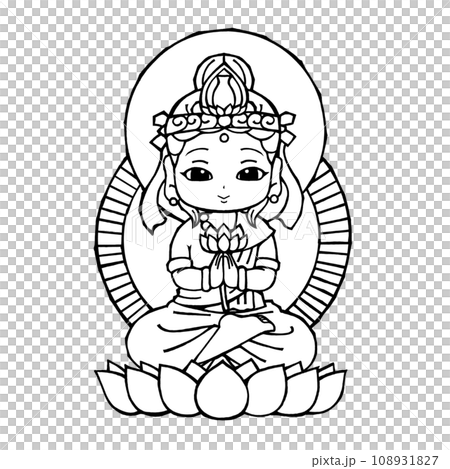 勢至菩薩（開眼・モノクロ 108931827