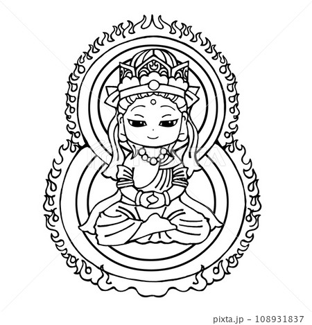 大日如来（胎蔵界（開眼・モノクロ（削除申請中です、修正版を後日公開させていただきます） 108931837