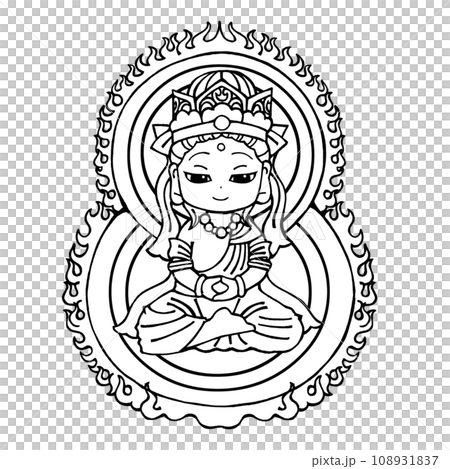 大日如來（子宮界（睜眼，單色（目前正在刪除，修訂版將在稍後發布）） 108931837