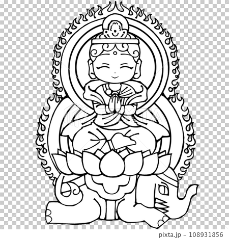 Fugen Bodhisattva (lol, monochrome) 108931856