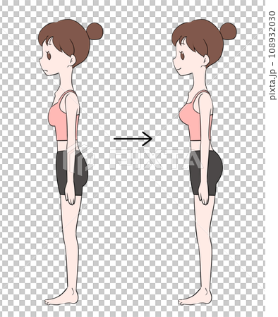 バストアップとヒップアップ　女性のイラスト 108932030