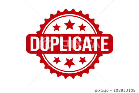 Duplicate Rubber Stamp Seal Vector 108933108
