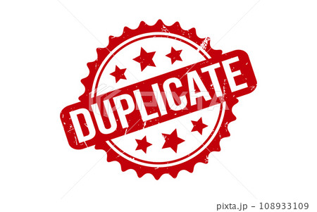 Duplicate Rubber Stamp Seal Vector 108933109