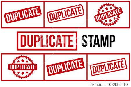 Duplicate Rubber Stamp Set Vector 108933110