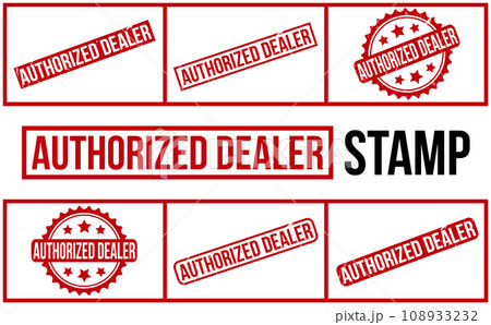 Authorized dealer Rubber Stamp Set Vector 108933232