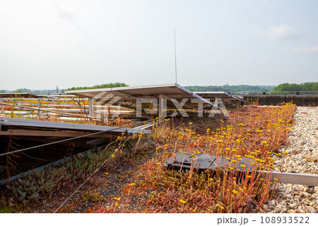 eco solar panels on the roof eco solar panels on the roof 108933522