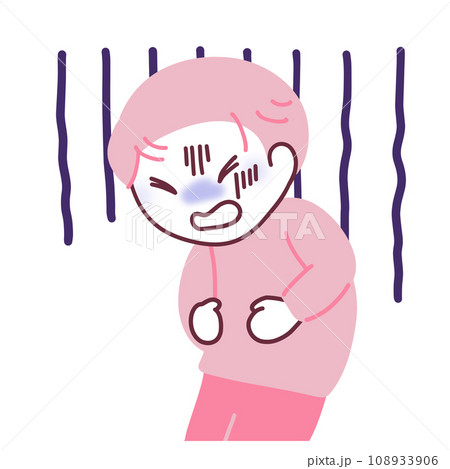 腹痛で苦しむ男性のイラスト 108933906