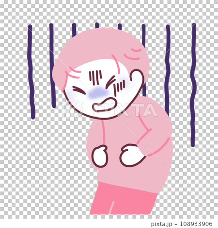腹痛で苦しむ男性のイラスト 108933906