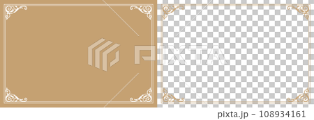 gold frame design. Antique or vintage style decoration. Heading and border design set 108934161