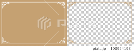 gold frame design. Antique or vintage style decoration. Heading and border design set 108934198