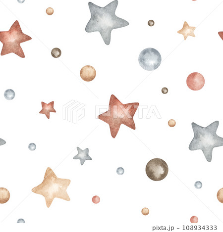 Watercolor baby seamless pattern, decorative elements. Watercolor hand drawn illustrations clip art for nursery decorations, fabric, textile, wallpaper. Watercolor baby seamless pattern, decorative elements. Watercolor hand drawn illustrations clip art for nursery decorations, fabric, textile, wallpaper. 108934333