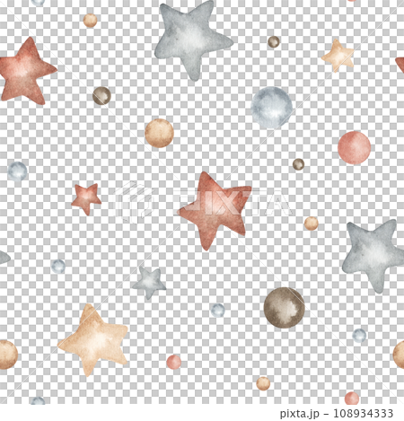 Watercolor baby seamless pattern, decorative elements. Watercolor hand drawn illustrations clip art for nursery decorations, fabric, textile, wallpaper. Watercolor baby seamless pattern, decorative elements. Watercolor hand drawn illustrations clip art for nursery decorations, fabric, textile, wallpaper. 108934333