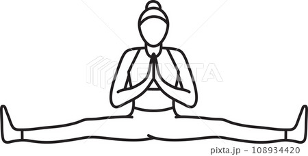 Simple vector illustration of Samokonasana, healthy lifestyle, yoga asana, sports, doodle and sketch 108934420