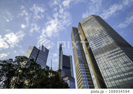 View on the financial district in Frankfurt city, Germany 108934594