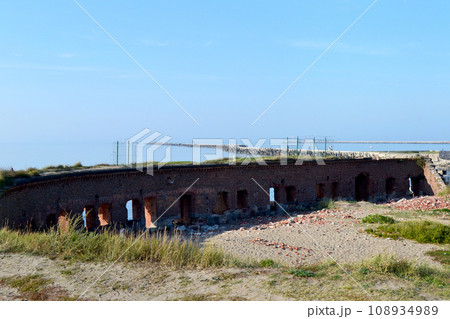 Baltiysk, Kaliningrad region, Baltic spit, ruins of Western Fort, view of the Baltic Sea 108934989