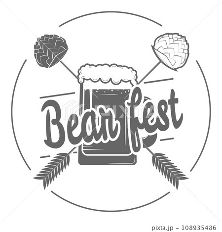 Set of Two-color Beer Craft Badges.. Item 12 108935486