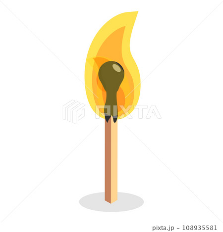 3D Isometric Flat Vector Set of Burning Matchs. Item 4 3D Isometric Flat Vector Set of Burning Matchs. Item 4 108935581
