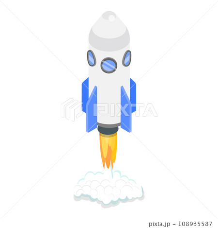 3D Isometric Flat Vector Set of Spacecraft Shuttles and Satellites. Item 5 108935587