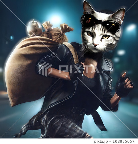 A thief cat - Stock Illustration [108935657] - PIXTA