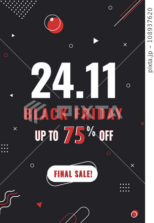 Black Friday Sale Banner in Memphis style 108937620